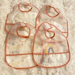 Chickpea Rainbow Plastic Bibs with Pockets (4)